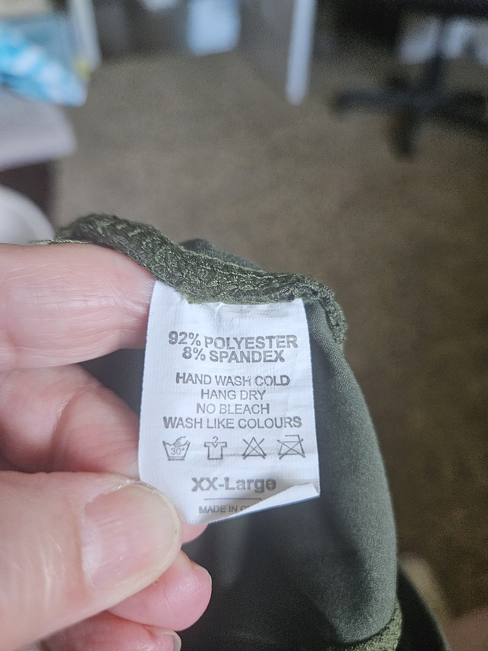 Source Unknown Olive Green High-Rise Leggings with Side Pockets - Picture 3 of 3